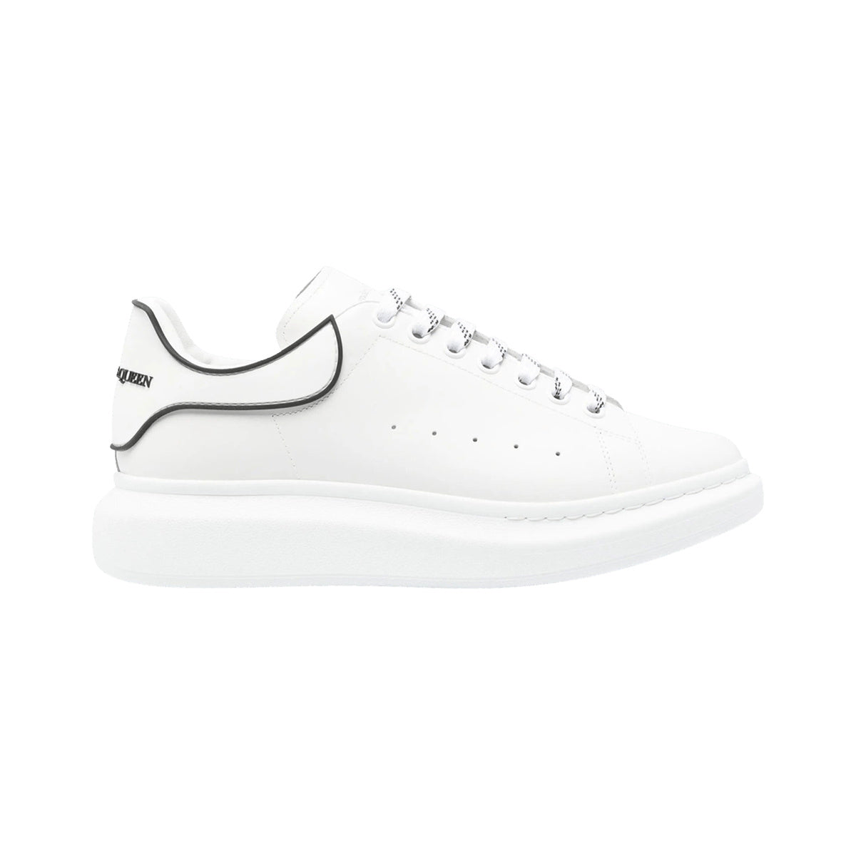 Alexander McQueen Oversized Contrast-Heel Sneaker – White / Black Trim – product view