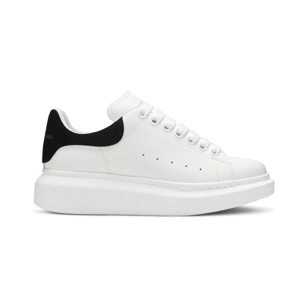 Alexander McQueen Oversized Suede-Trim Sneaker – White / Black Suede – product view
