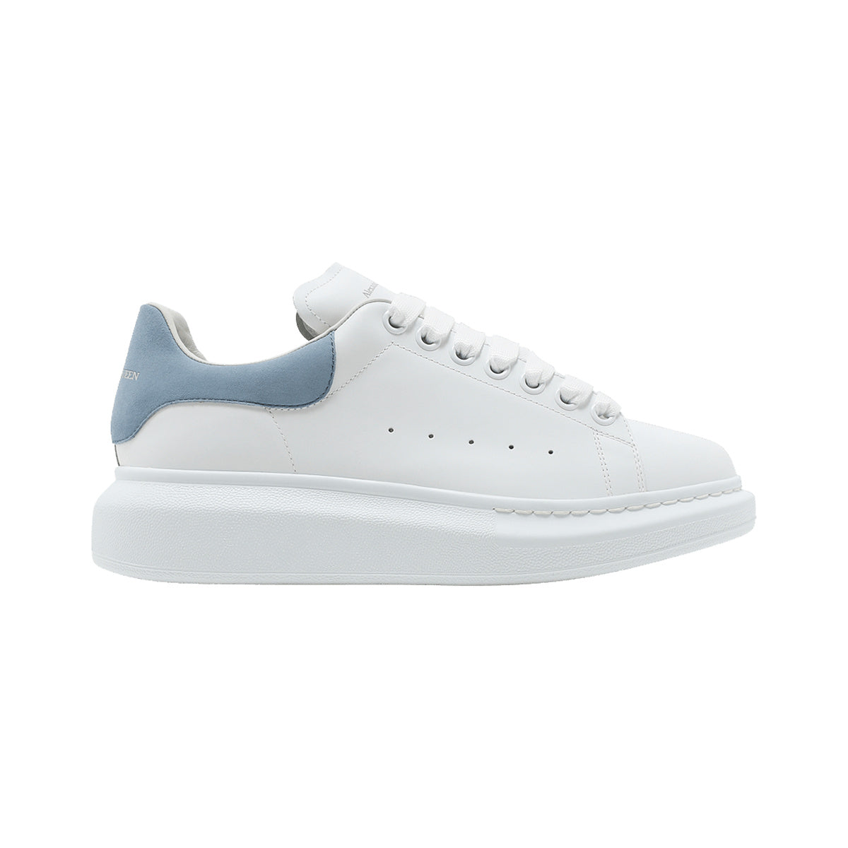 Alexander McQueen Oversized Suede-Trim Sneaker – White / Dream Blue – product view