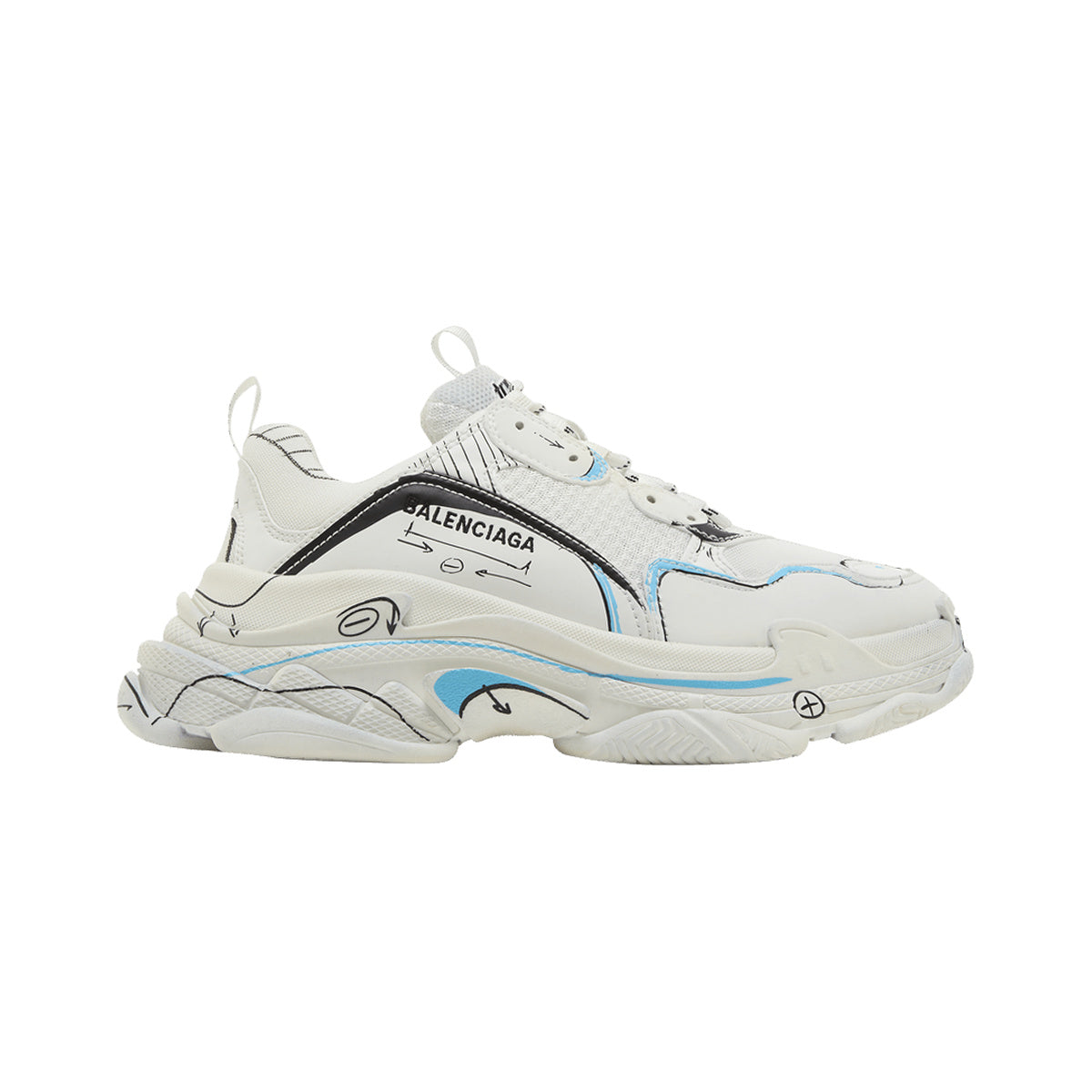 Balenciaga Triple S Sketch – Sketch White / Blue / Black – product view