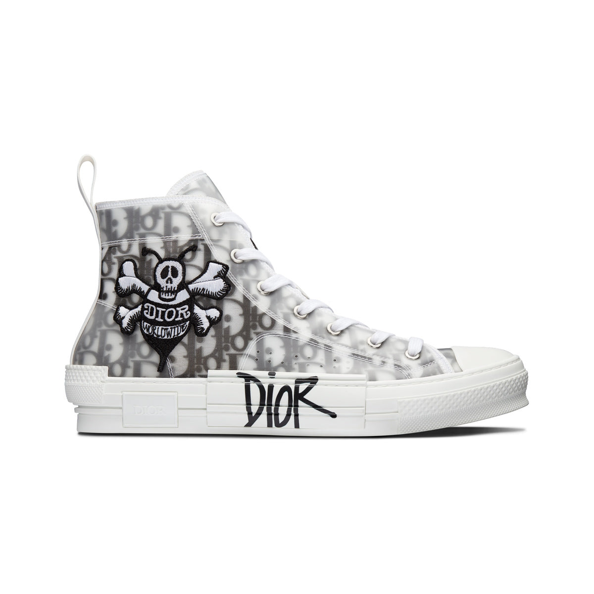 Dior and Shawn B23 High-Top Bee Embroidery Sneaker – Black / White – product view