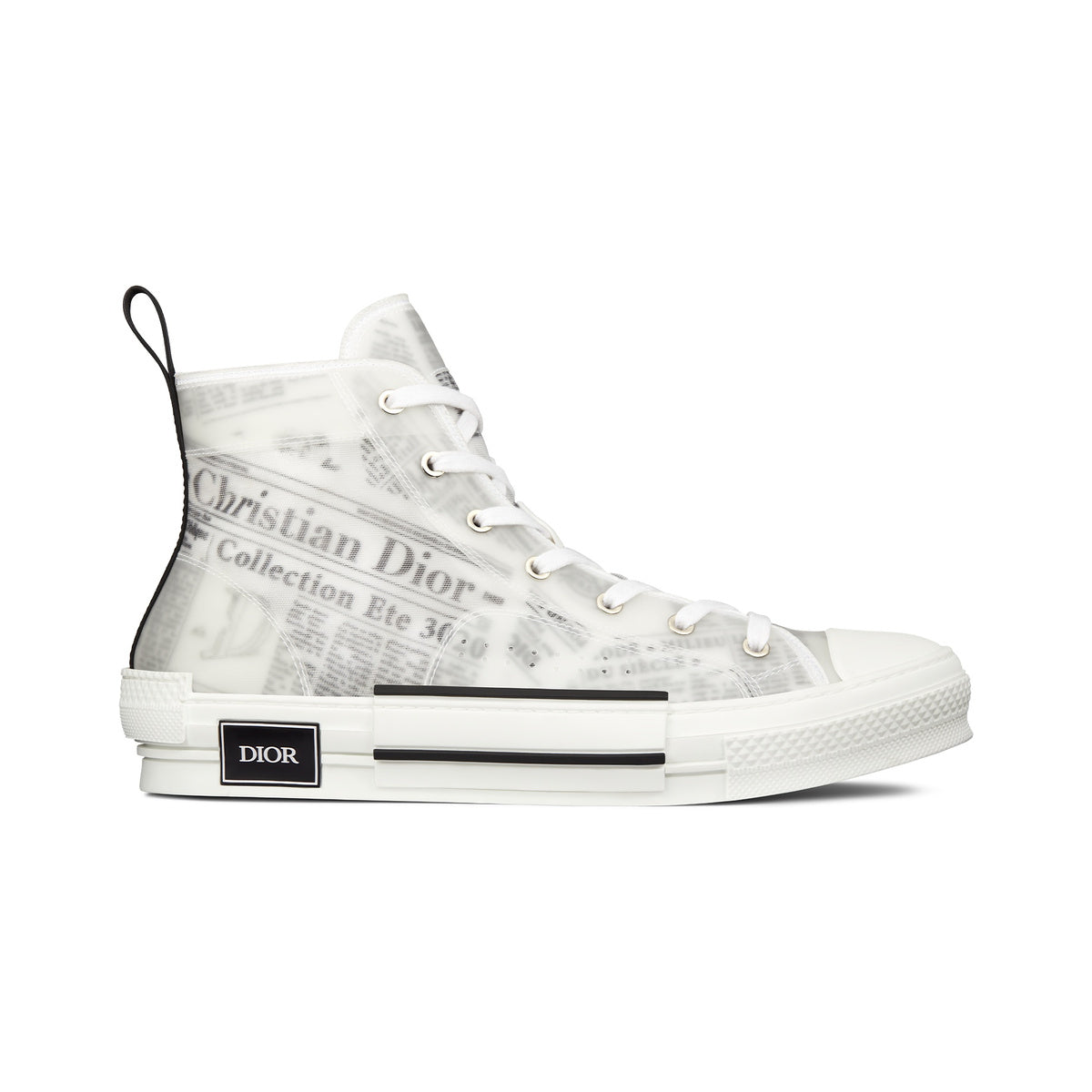 Dior x Daniel Arsham B23 High-Top Sneaker Newspaper – White / Black – product view