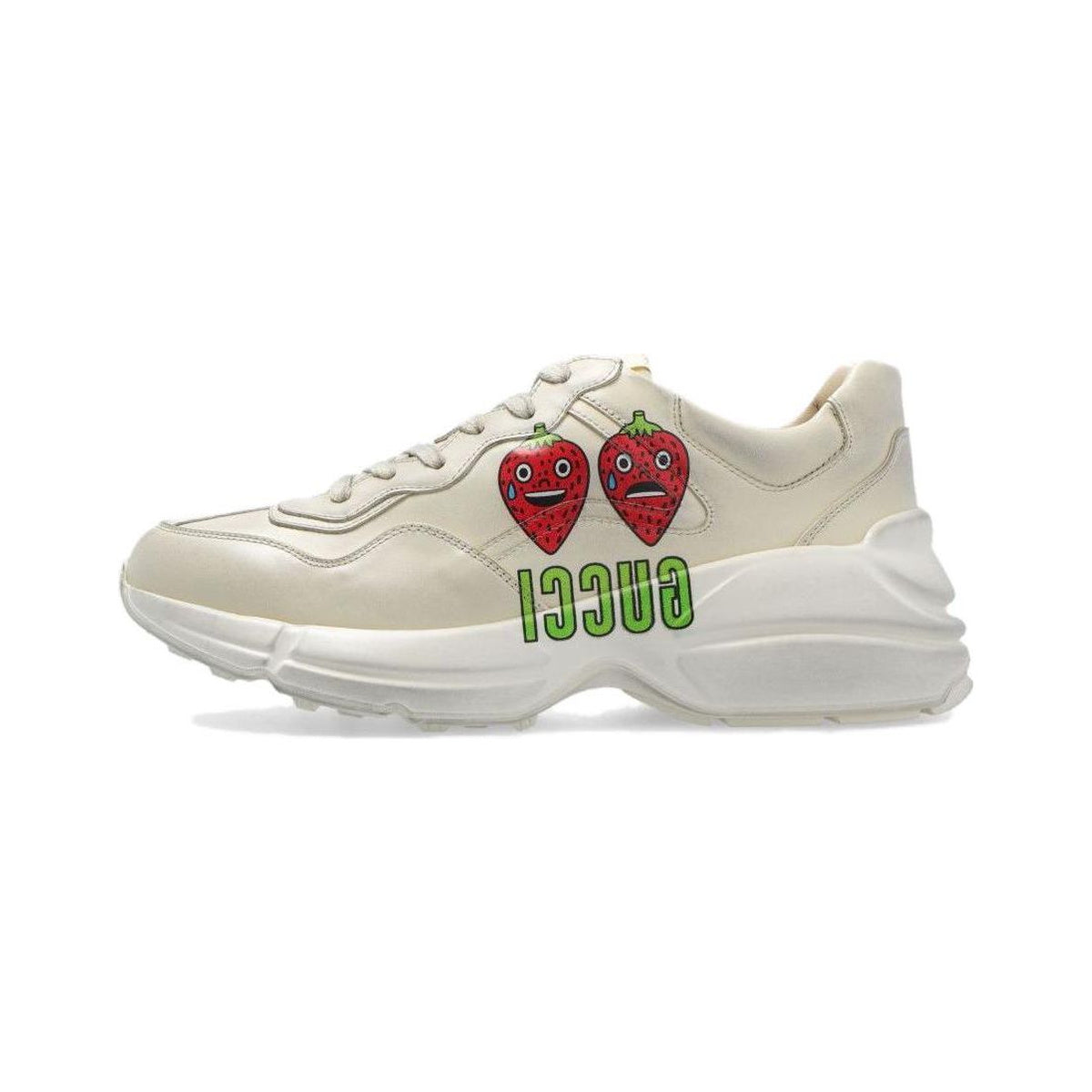 Gucci Rhyton Strawberry Print – Ivory White / Red / Green – product view