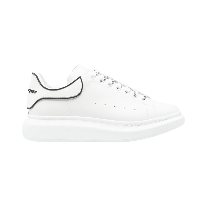 Alexander McQueen Oversized Contrast-Heel Sneaker – White / Black Trim – product view