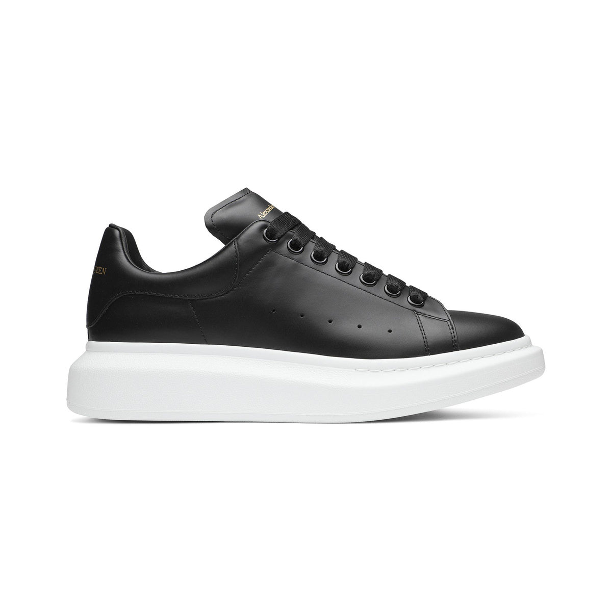 Alexander McQueen Oversized Leather Sneaker – Black / White Sole – product view