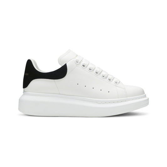 Alexander McQueen Oversized Suede-Trim Sneaker – White / Black Suede – product view