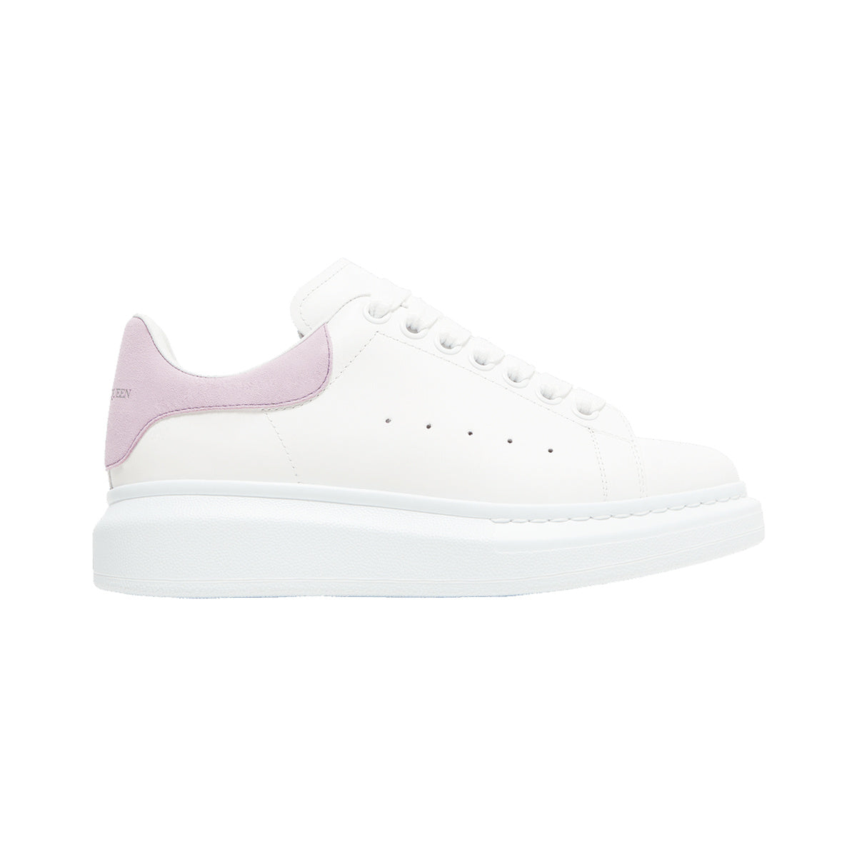 Alexander McQueen Oversized Suede-Trim Sneaker – White / Lilac – product view