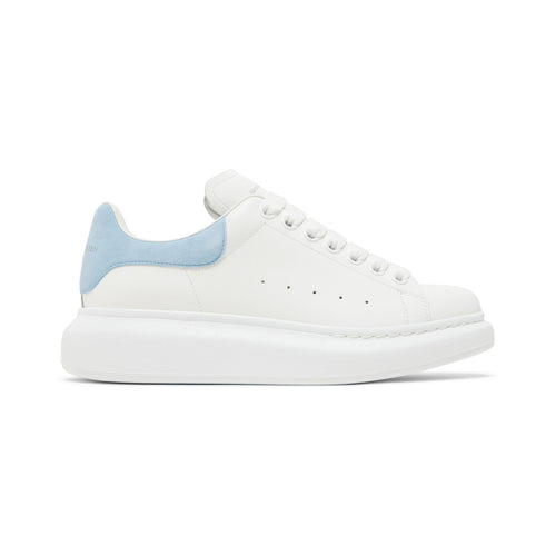 Alexander McQueen Oversized Suede-Trim Sneaker – White / Powder Blue – product view
