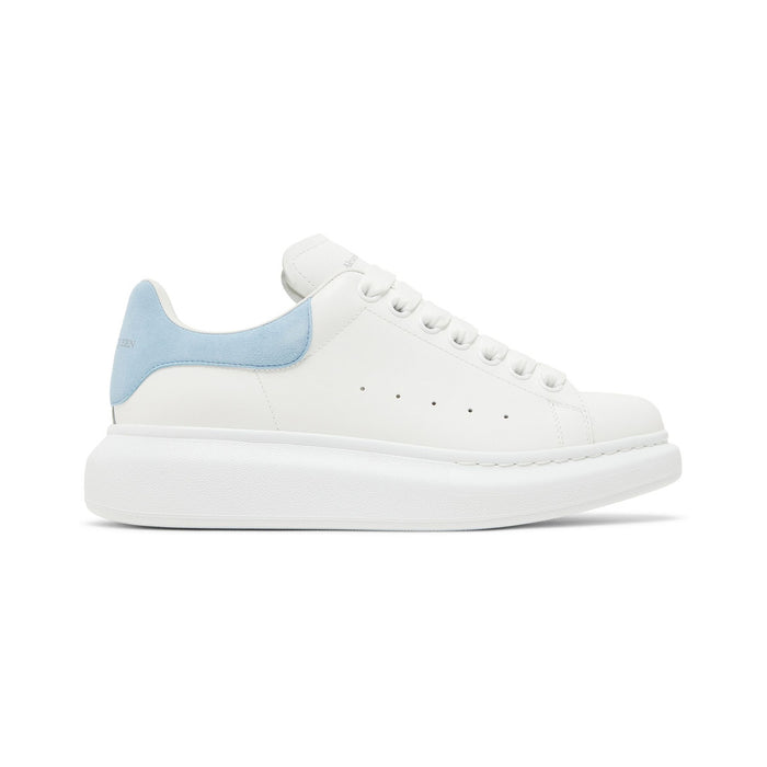 Alexander McQueen Oversized Suede-Trim Sneaker – White / Powder Blue – product view