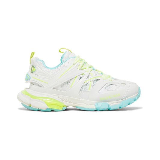 Balenciaga Track Sneakers – White / Neon Yellow / Light Blue – product view