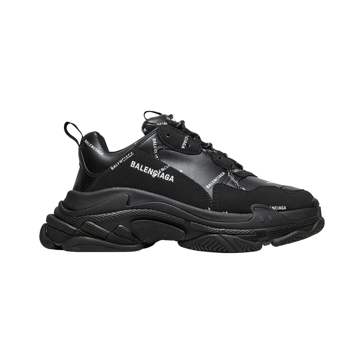 Balenciaga Triple S Allover Logo – Black / White – product view