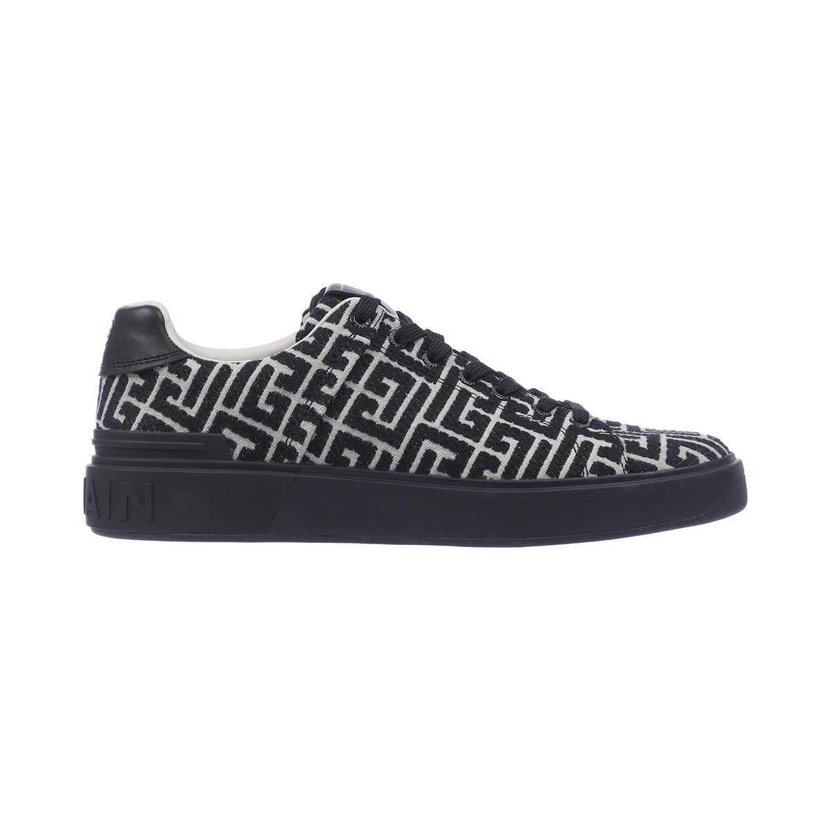 Balmain B-Court Monogram Low – Black / Ivory – product view