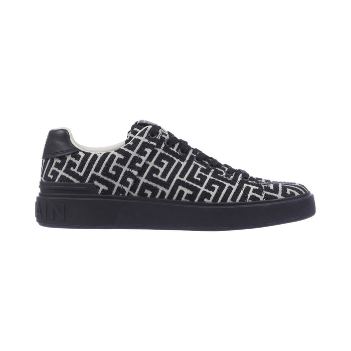 Balmain B-Court Monogram Low – Black / Ivory – product view