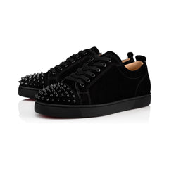 Christian Louboutin Louis Junior Spikes – Black Suede – product view