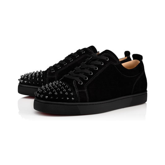Christian Louboutin Louis Junior Spikes – Black Suede – product view