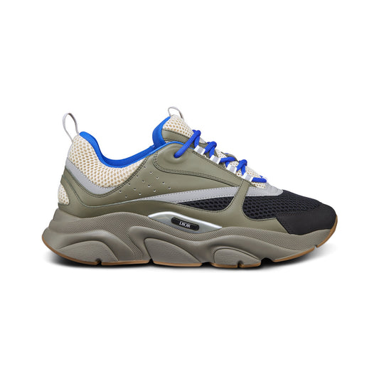 Dior B22 Sneaker – Cream / Black / Olive / Blue – product view