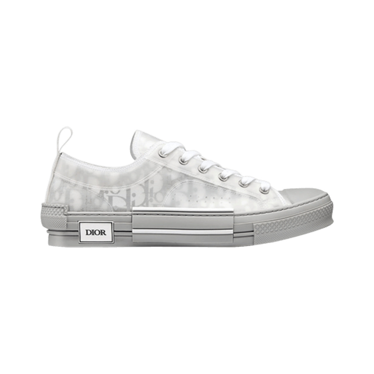 Dior B23 Low-Top Sneaker – Reflective Grey / White – product view