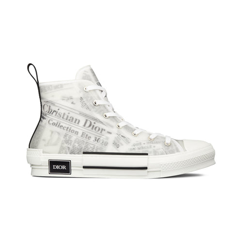 Dior x Daniel Arsham B23 High-Top Sneaker Newspaper – White / Black – product view