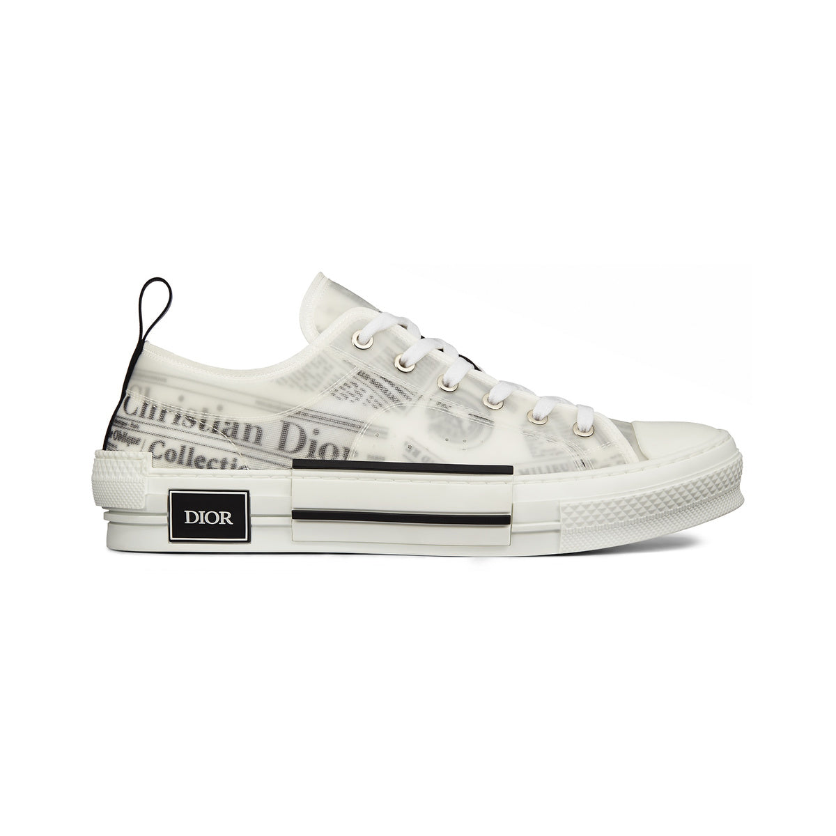 Dior x Daniel Arsham B23 Low-Top Sneaker Newspaper – White / Black – product view