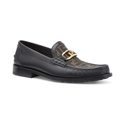 Fendi O'Lock FF Jacquard Loafer – Black / Brown – product view