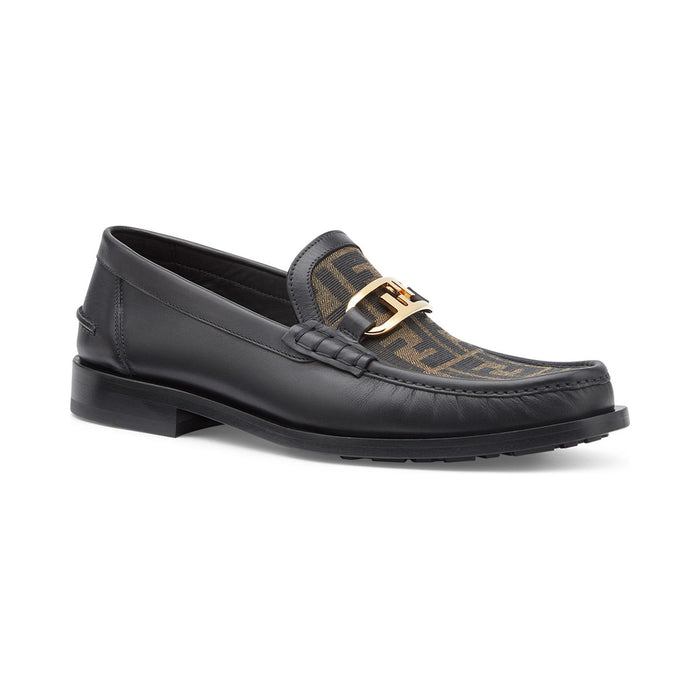 Fendi O'Lock FF Jacquard Loafer – Black / Brown – product view