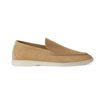 Loro Piana Summer Walk Suede Loafers – Light Wood Smoke – product view