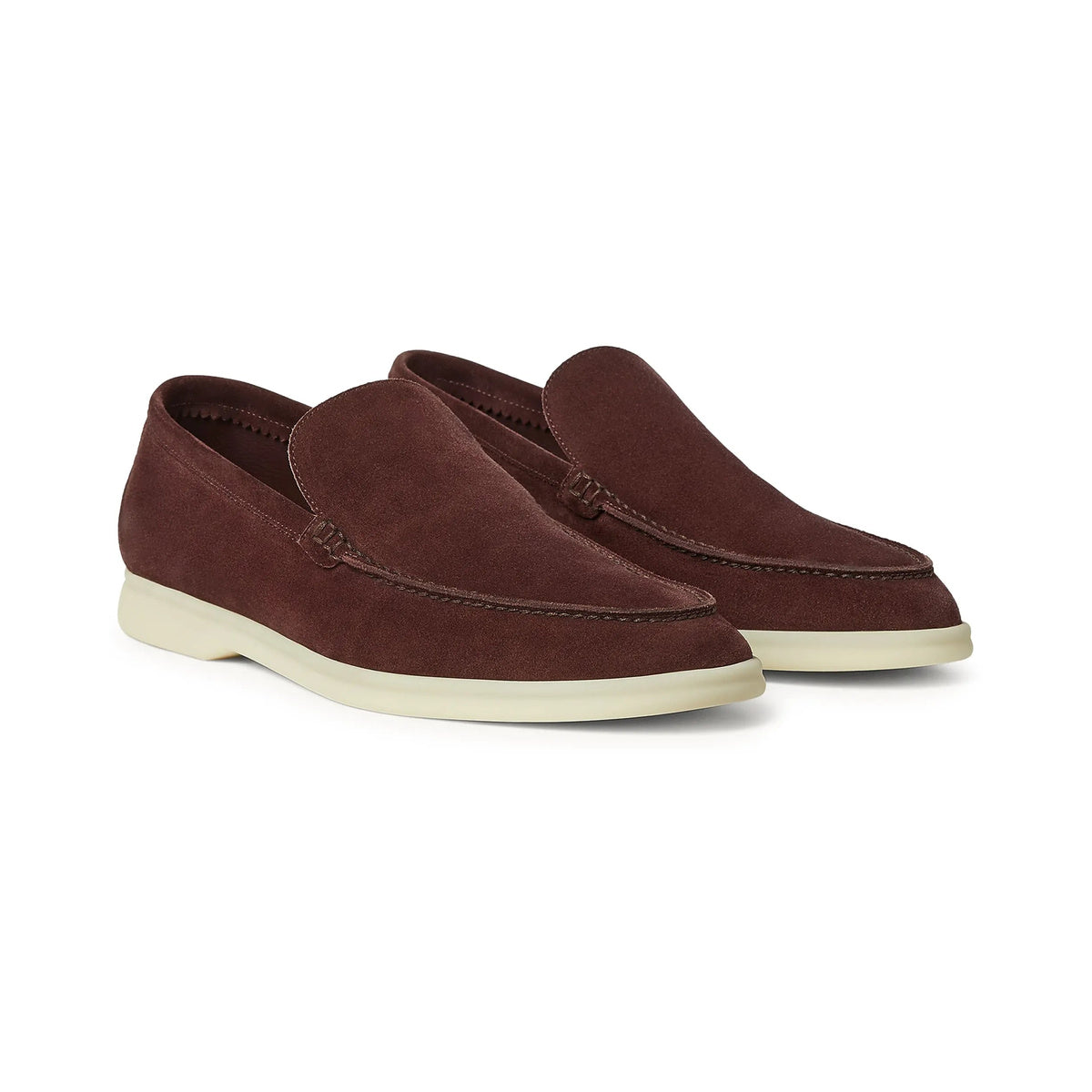 Loro Piana Summer Walk Suede Loafers – Very Dark Maroon – alternate view