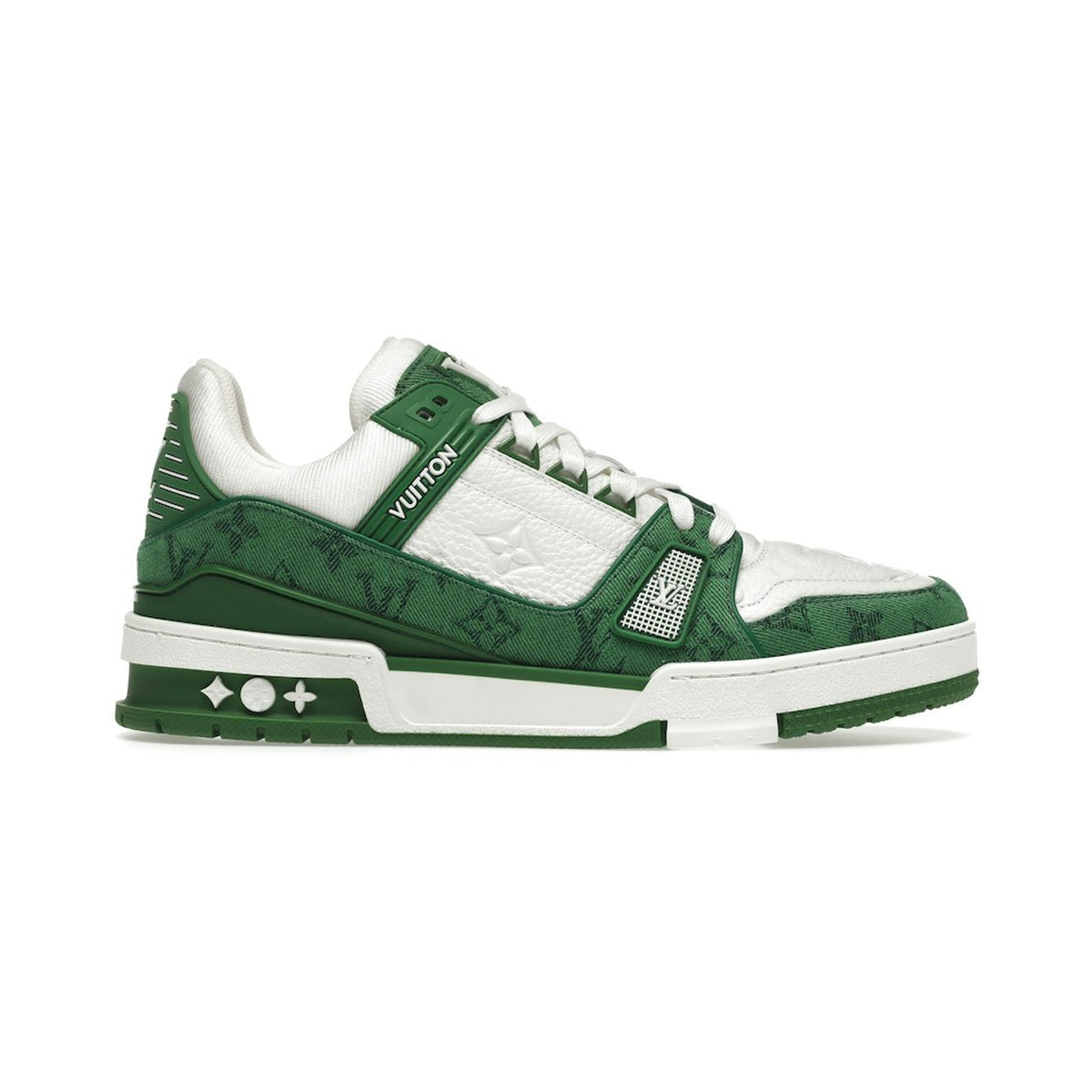 Louis Vuitton LV Trainer Monogram Denim Sneaker – Green / White – product view