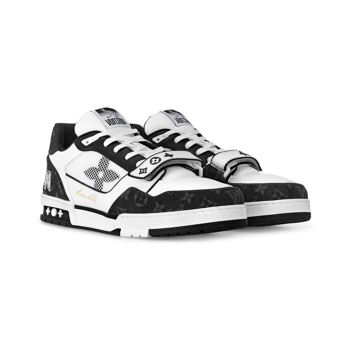 Louis Vuitton LV Trainer Monogram Denim Strap Sneaker – Black – product view