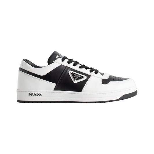 Prada Downtown Leather Sneakers — White Overlays – White / Black – product view