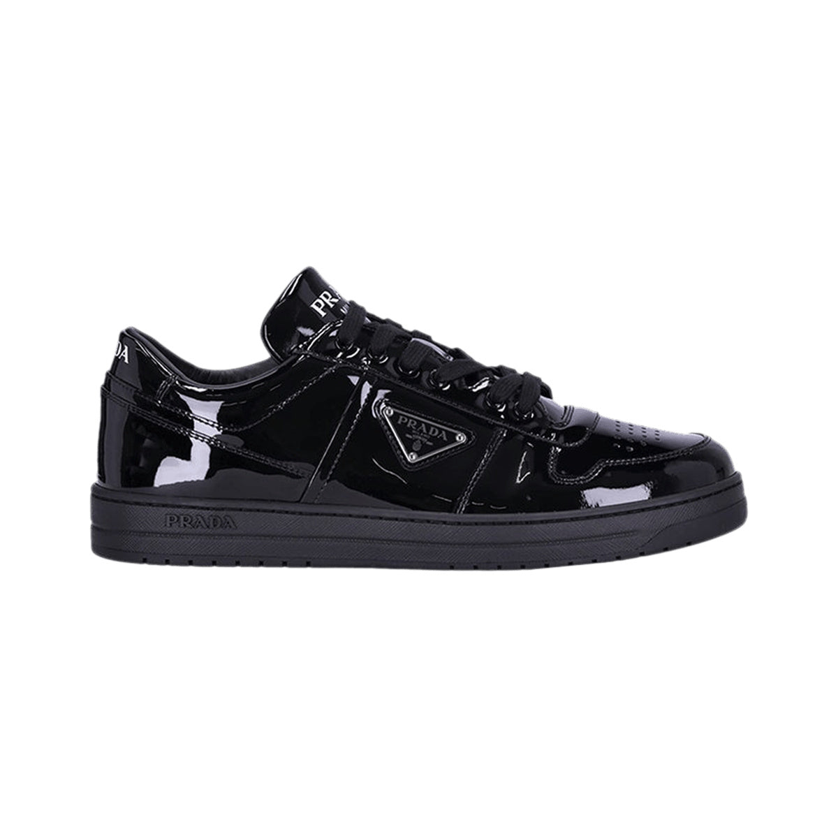 Prada Downtown Patent Leather Sneakers – Black – product view