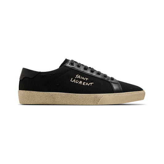 Saint Laurent Court Classic SL/06 Embroidered Sneaker – Black – product view