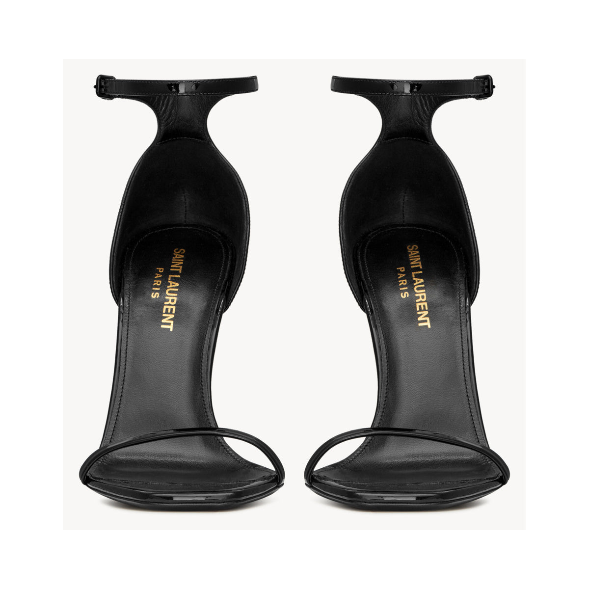Saint Laurent Opyum 110 Patent Leather Sandal – Black / Gold Heel – additional product view 1